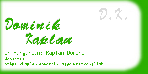 dominik kaplan business card